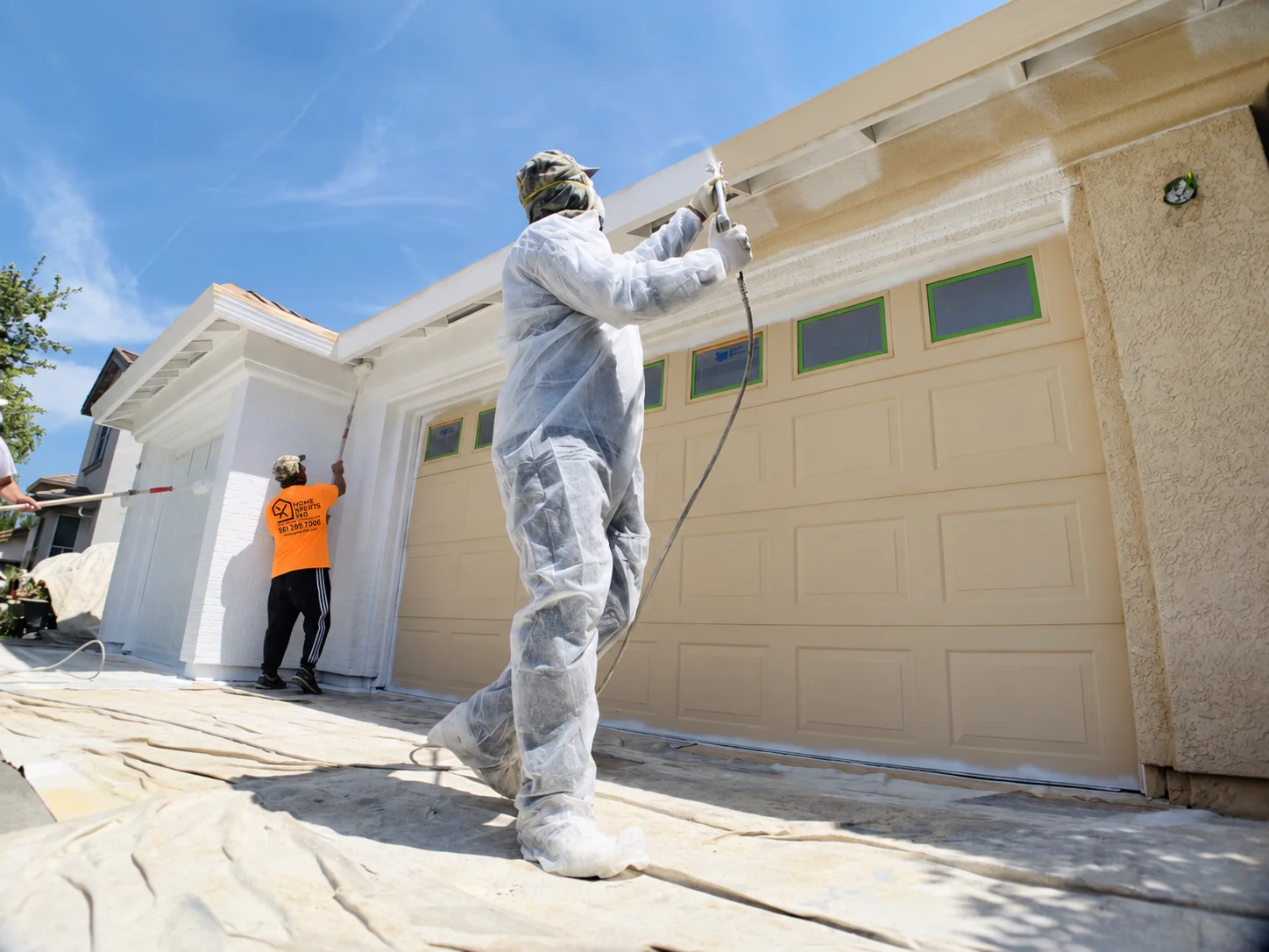 Exterior painting in progress