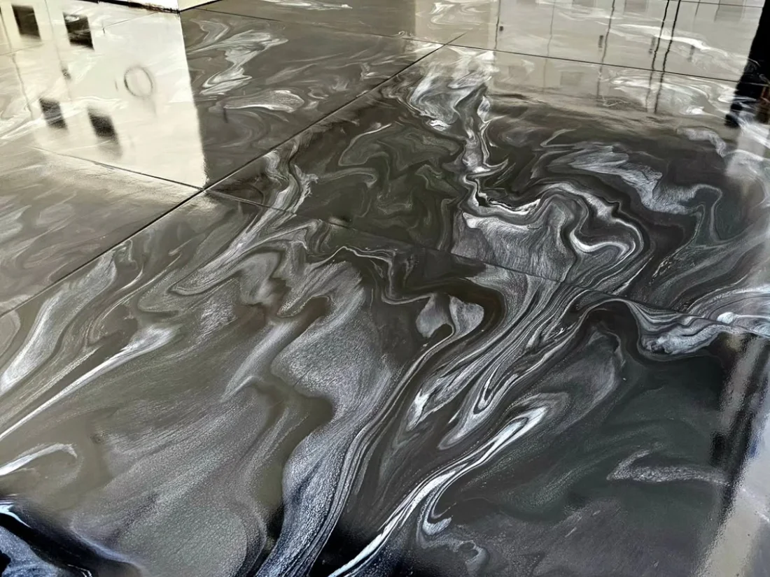 Metallic epoxy floor after